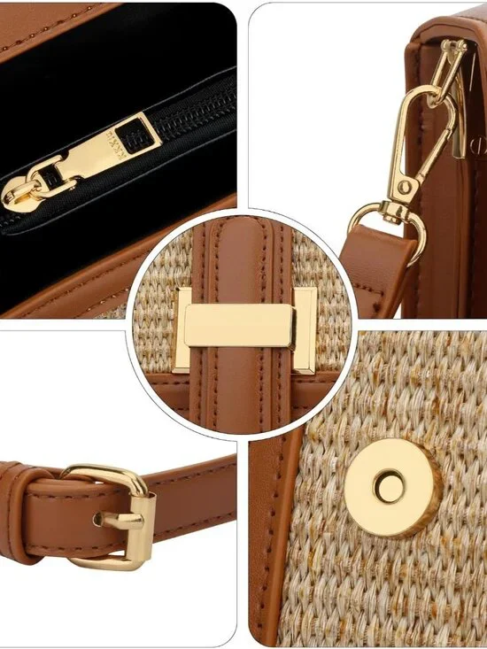 Crossbody Bags for Women - Top Handle Purses for Lady, Leather Handbags Shoulder - Picture 6 of 7